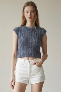 Metallic Knitted Crop Top