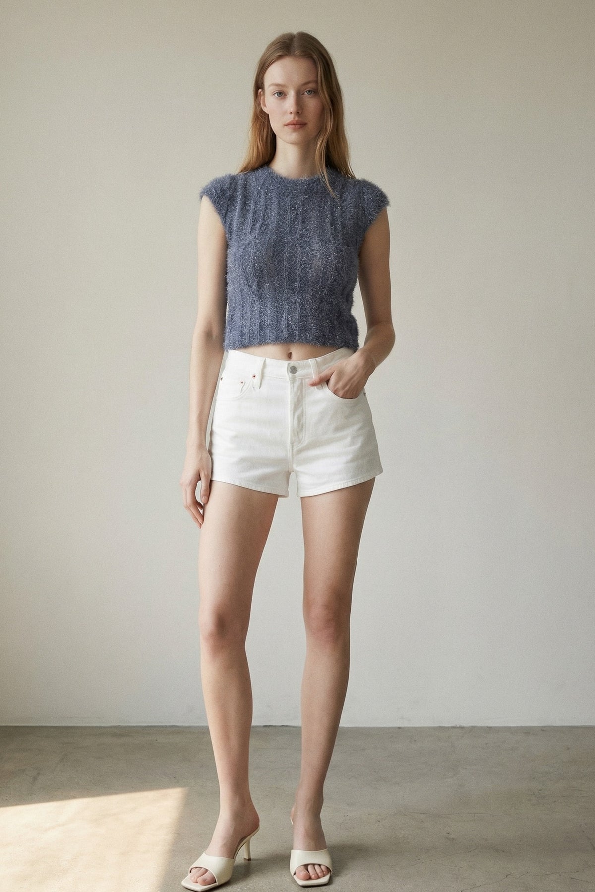 Metallic Knitted Crop Top