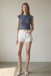 Metallic Knitted Crop Top