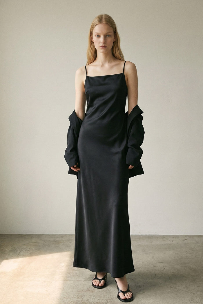Satin Midi Dress and Cardigan Sets