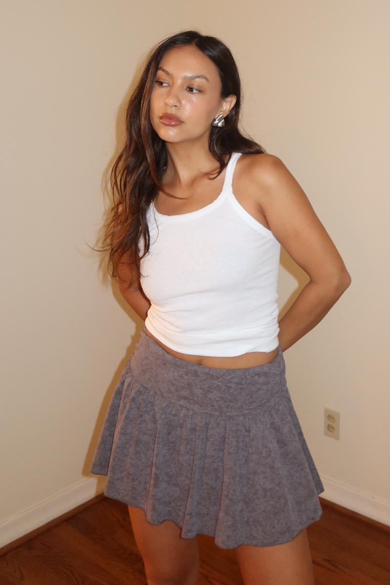 Cotton Knit Mini Skort