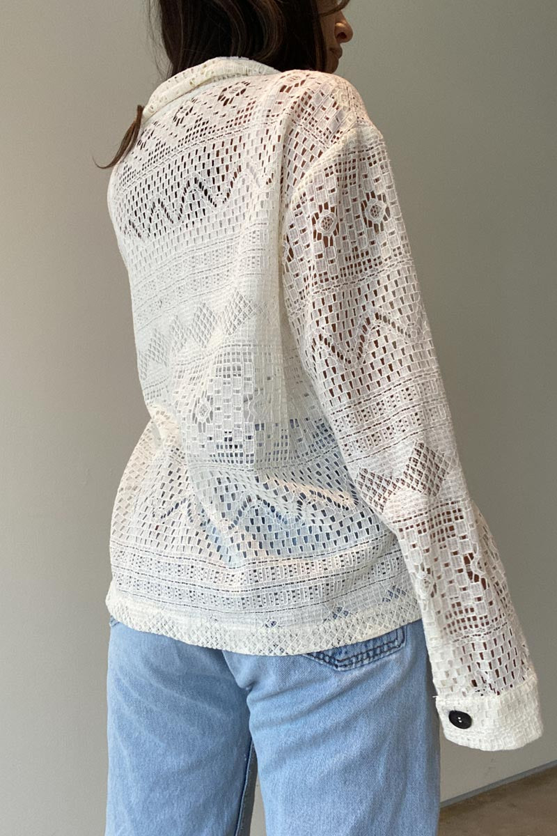 Lace Knit Button Front Jacket