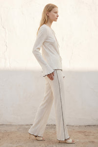 Crinkle Front Tie Top & Pants Set