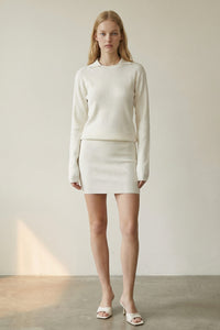 Collar Under Detail Sweater w/ Skirt Sets