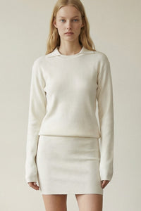 Collar Under Detail Sweater w/ Skirt Sets