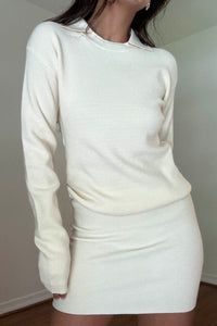 Collar Under Detail Sweater w/ Skirt Sets