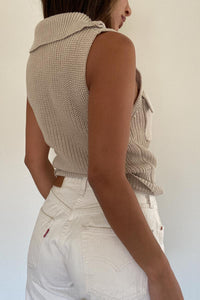 Zip Knit Top with Pocket Detail