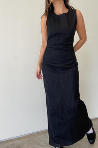 Woven Denim Midi Dress