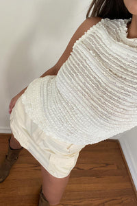 Textured Knit Asymmetrical Hem Sleeveless Top