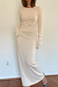 Pointelle Knit Maxi Dress