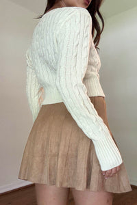 Cable Knit V Neck Sweater