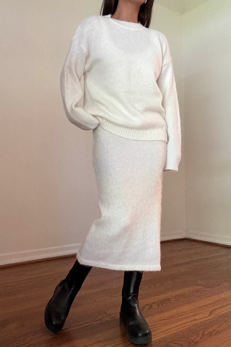 Knit Fitted Dress w/ Oversized Sweater Sets