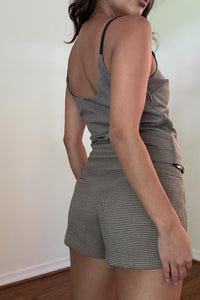 Houndstooth Buckle Strap Shorts