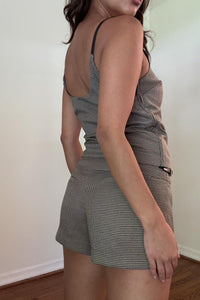 Houndstooth Buckle Strap Shorts