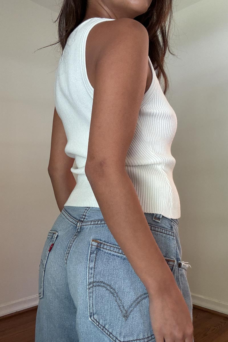 Fitted Hook Closure Knit Top