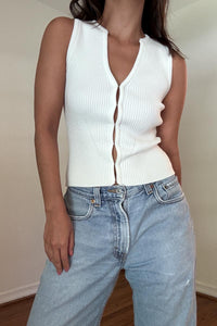 Fitted Hook Closure Knit Top