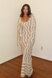 Knit Maxi Dress and Cardigan Sets