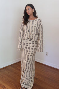 Knit Maxi Dress and Cardigan Sets