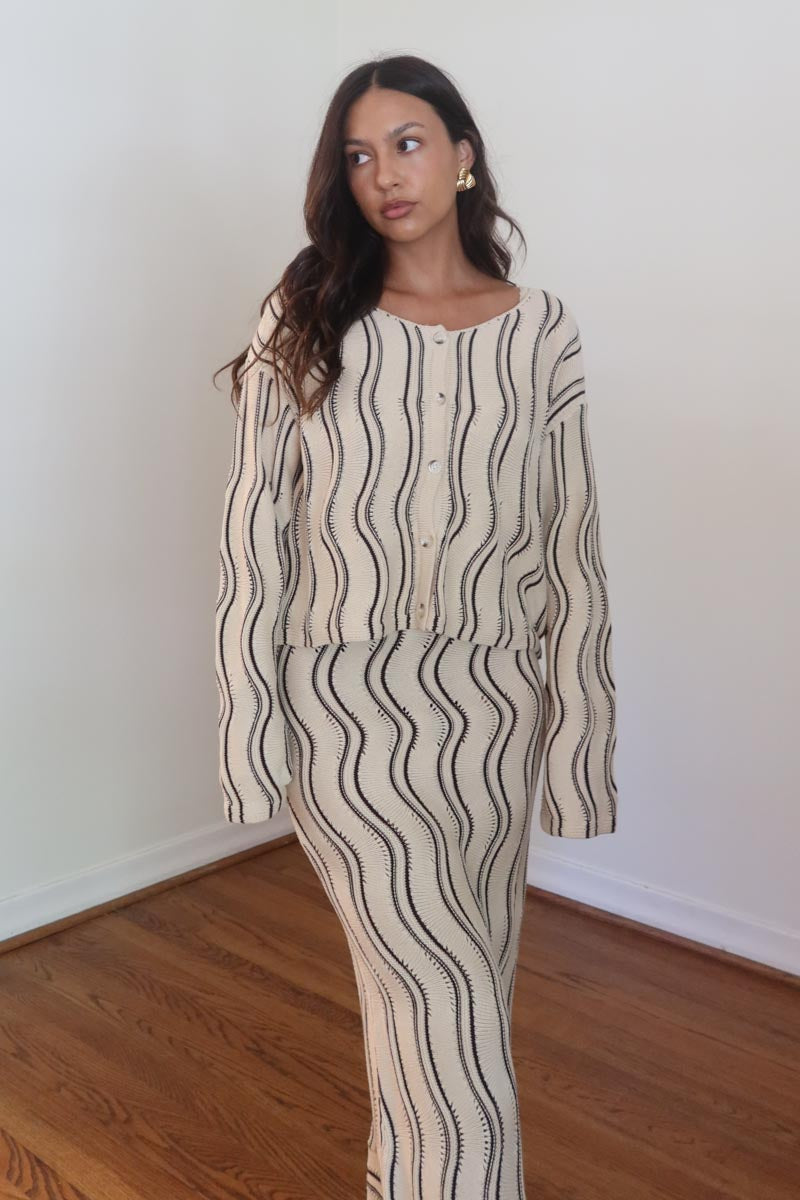 Knit Maxi Dress and Cardigan Sets