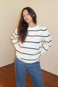 Striped Puff Sleeve Sweater