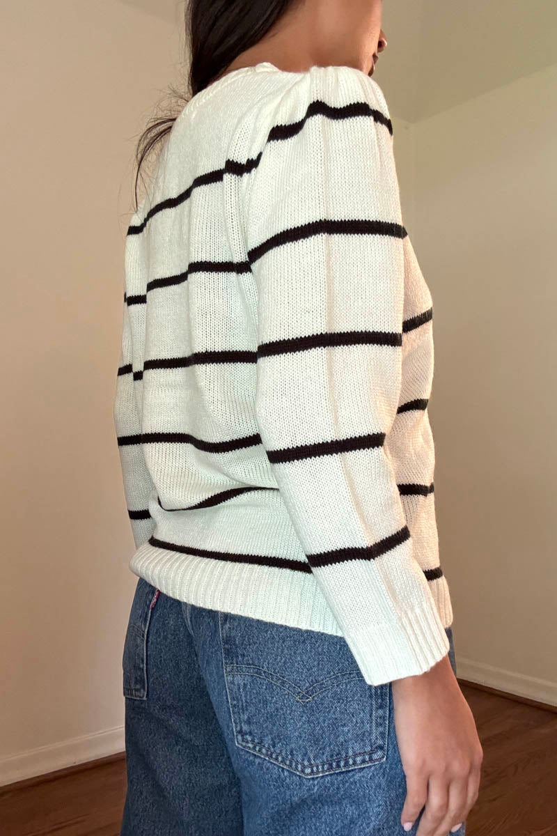 Striped Puff Sleeve Sweater