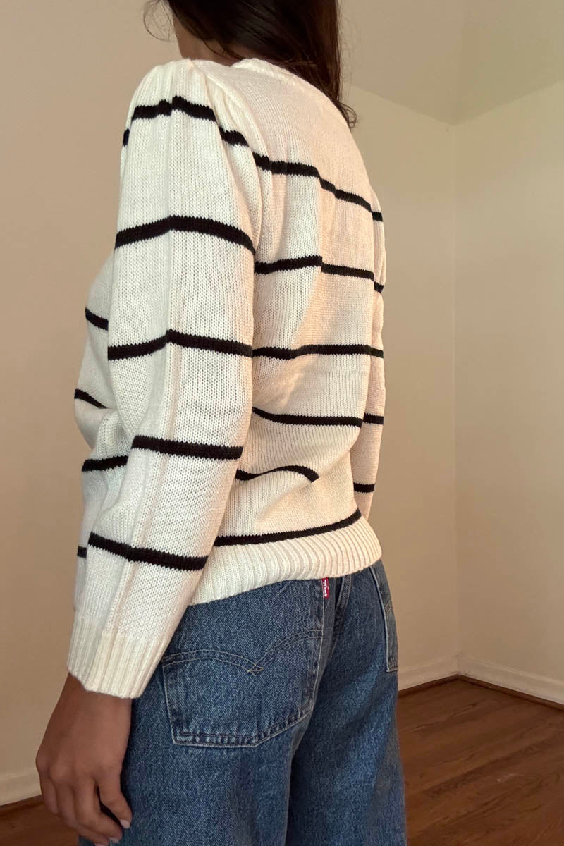 Striped Puff Sleeve Sweater