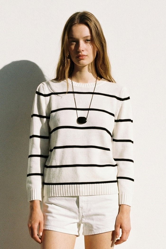 Striped Puff Sleeve Sweater