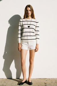 Striped Puff Sleeve Sweater
