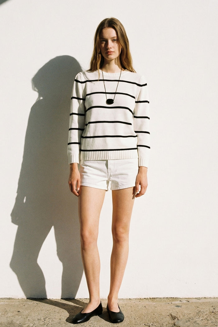 Striped Puff Sleeve Sweater
