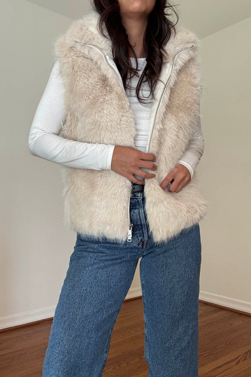 Faux Fur Vest Jacket