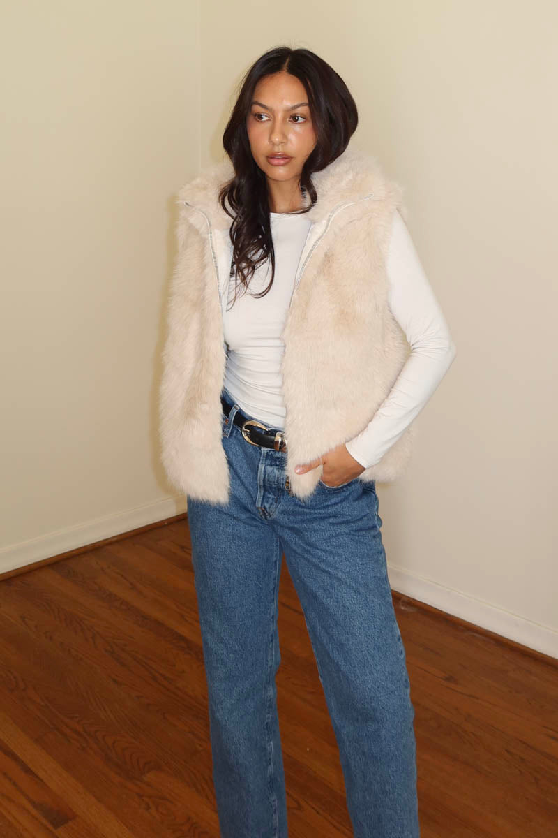 Faux Fur Vest Jacket