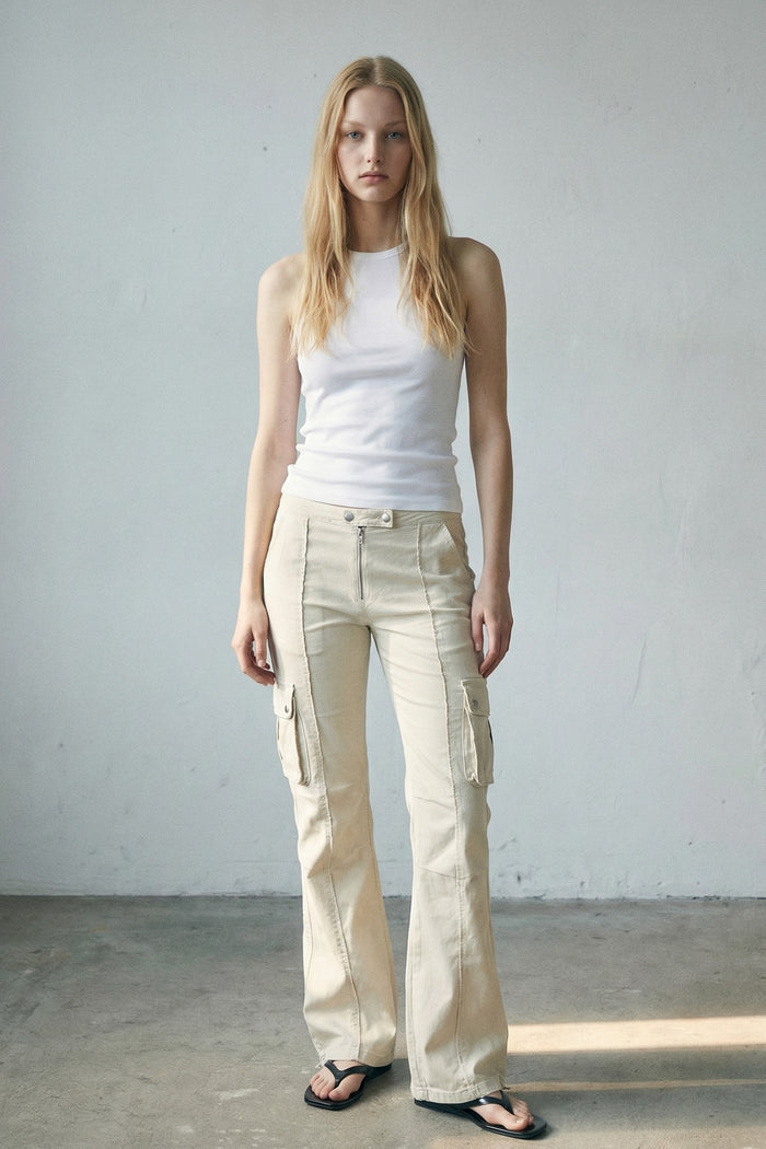 Washed Corduroy Cargo Pants