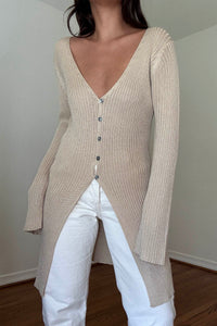 Ribbed Knit Long Cardigan