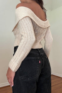 Off The Shoulder Collar Cardigan