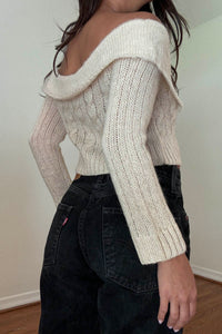 Off The Shoulder Collar Cardigan