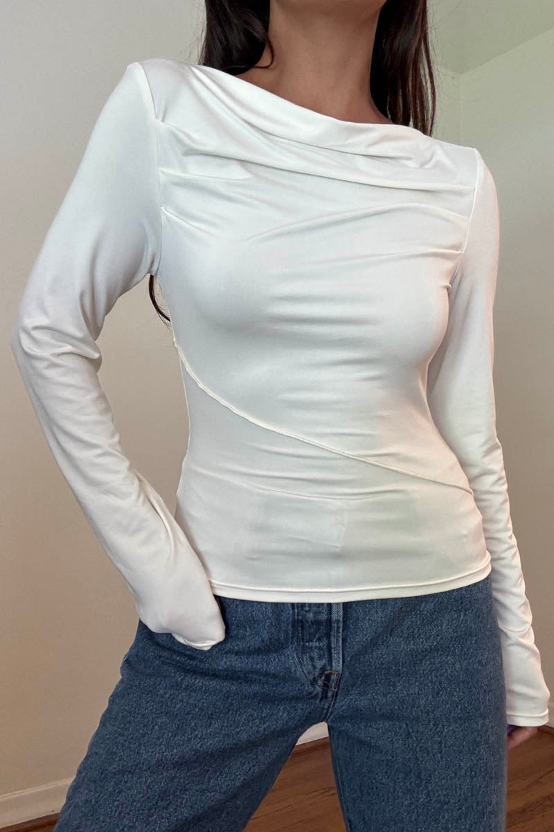 Cowl Neck Long Sleeves Top