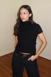 Turtleneck Short Sleeves Top