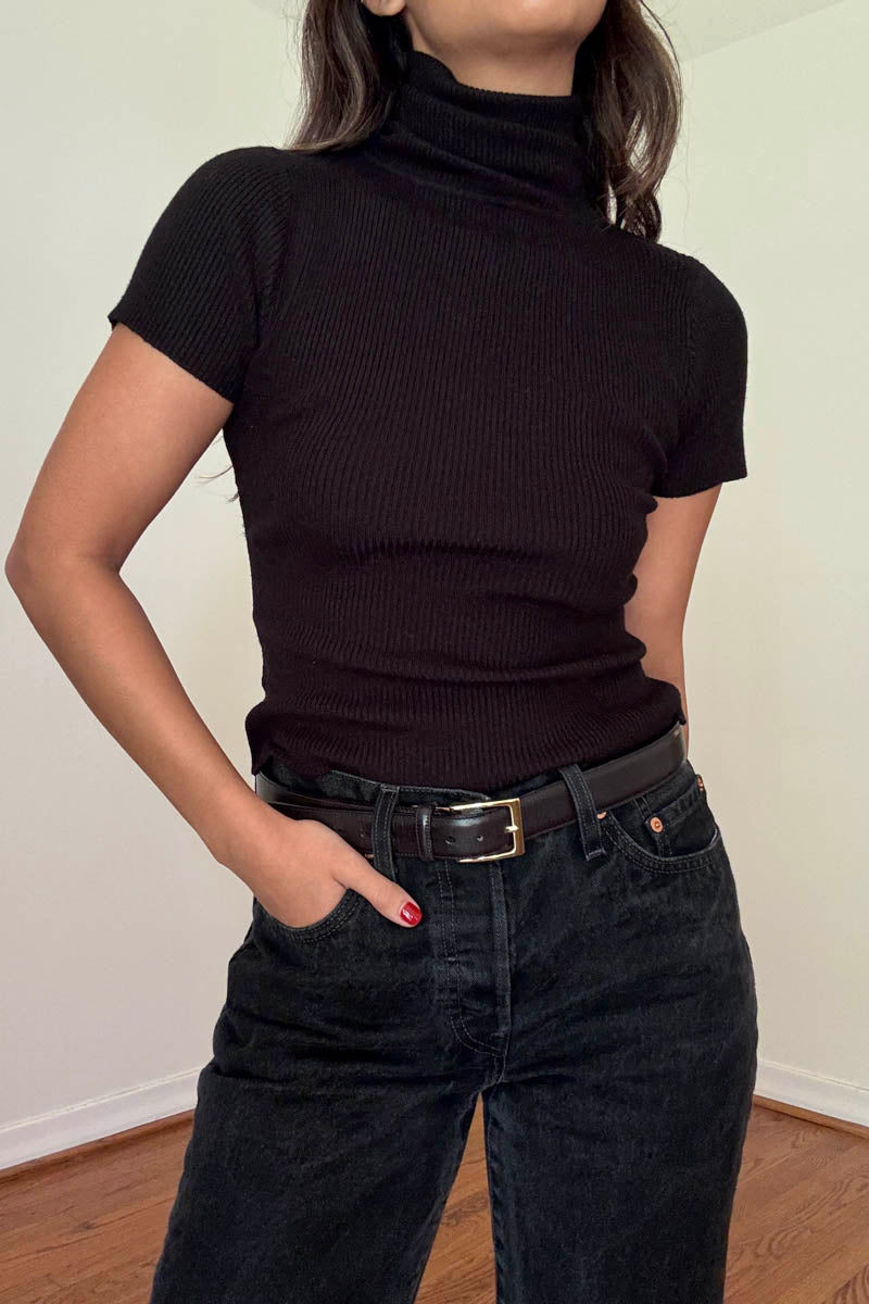 Turtleneck Short Sleeves Top