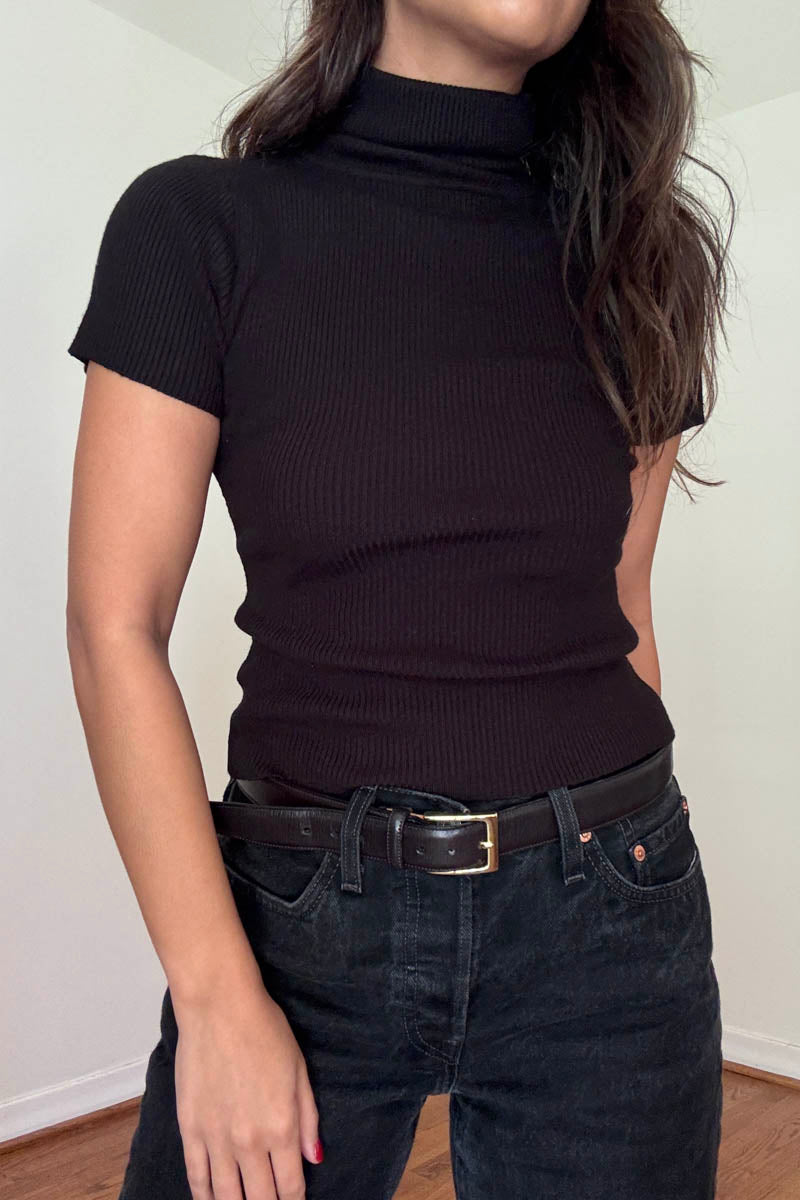 Turtleneck Short Sleeves Top