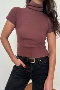 Turtleneck Short Sleeves Top