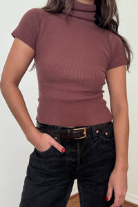 Turtleneck Short Sleeves Top