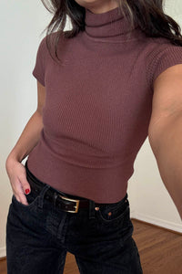 Turtleneck Short Sleeves Top