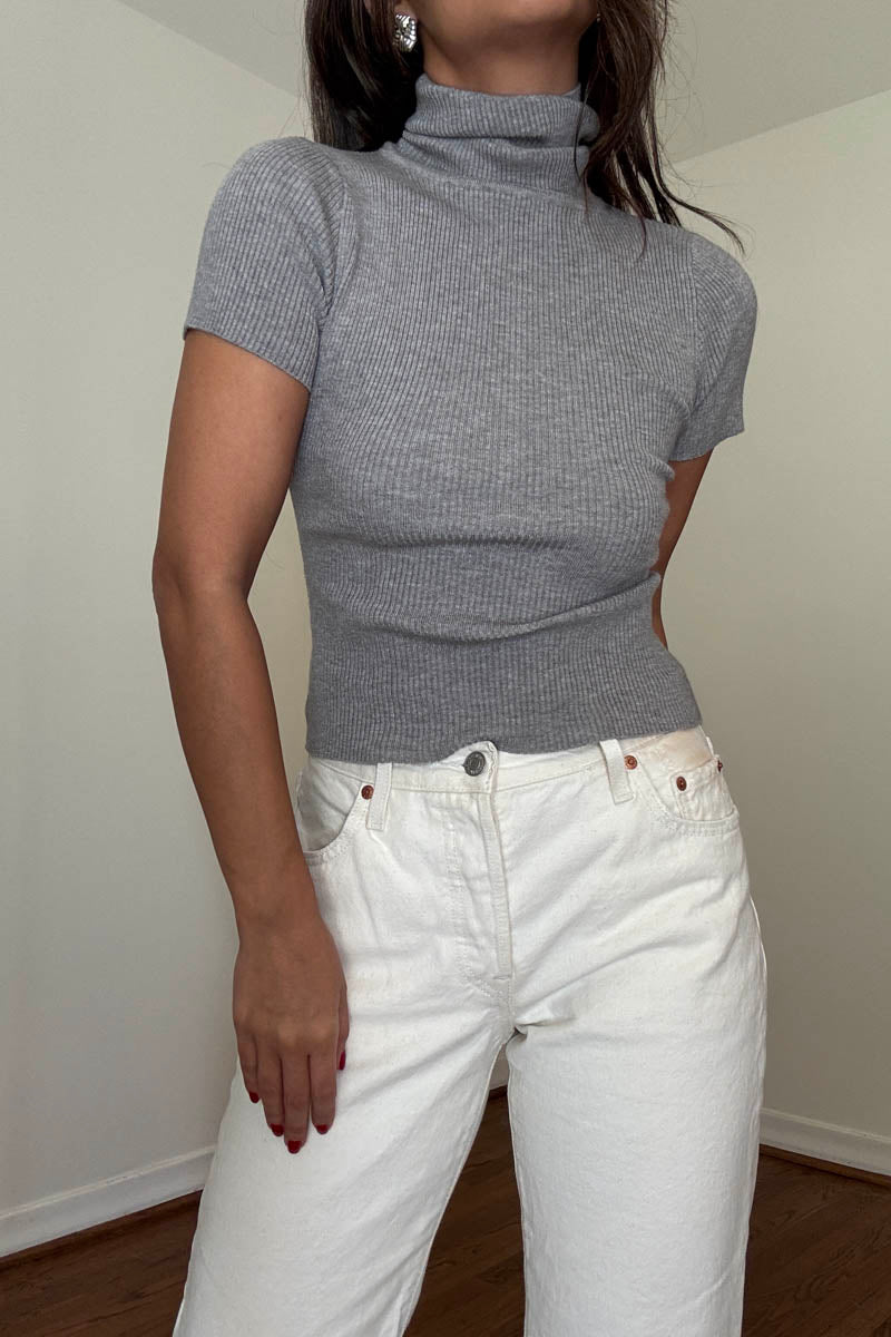 Turtleneck Short Sleeves Top