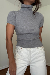 Turtleneck Short Sleeves Top