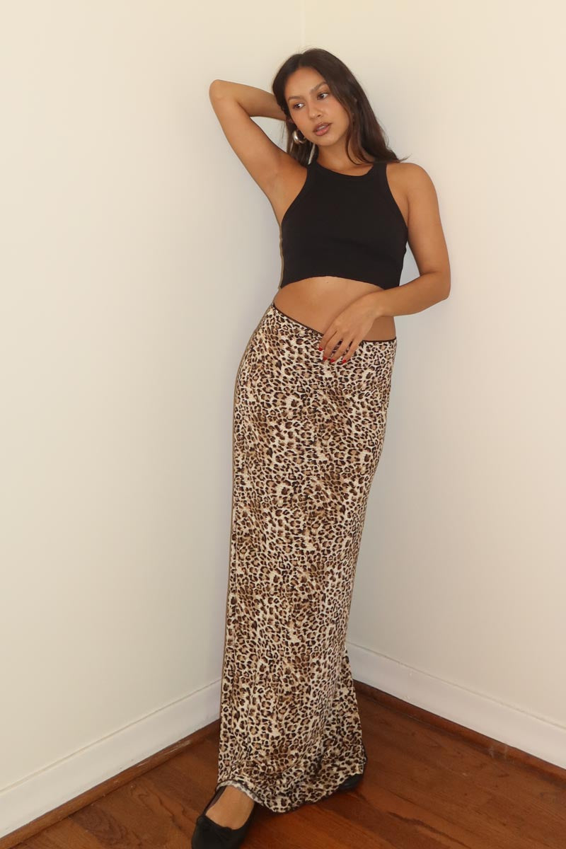 Leopard Printed Maxi Skirt