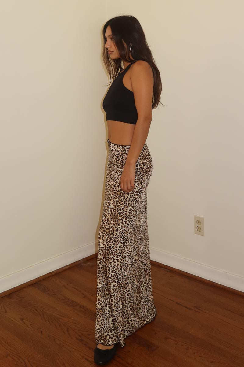 Leopard Printed Maxi Skirt