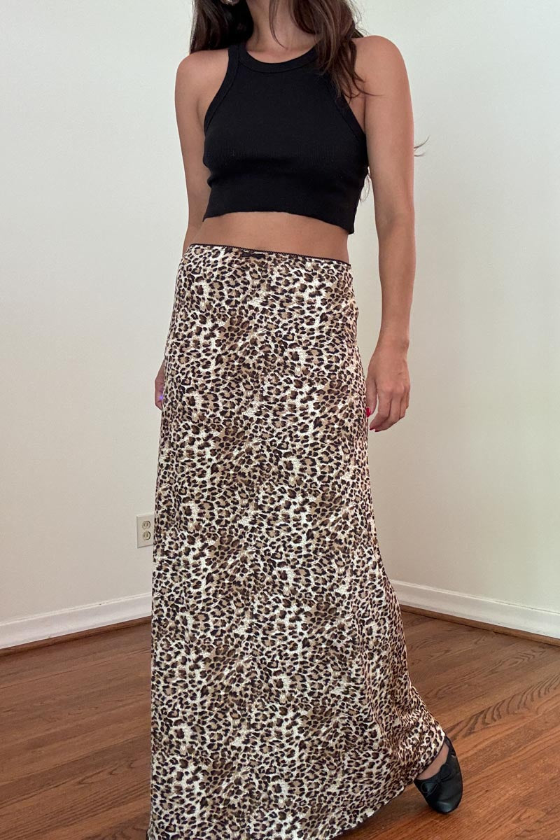 Leopard Printed Maxi Skirt