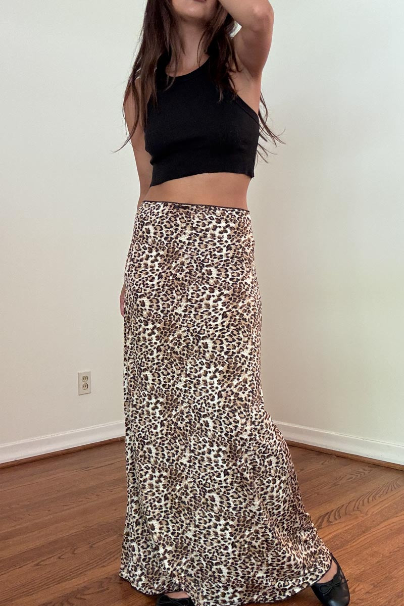 Leopard Printed Maxi Skirt