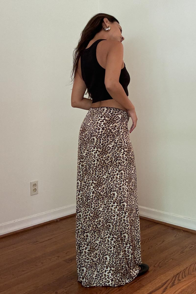 Leopard Printed Maxi Skirt