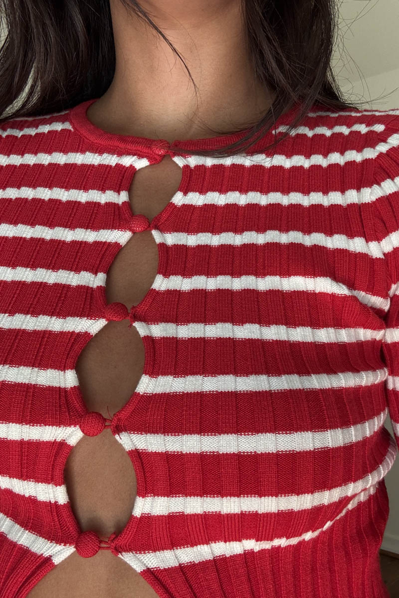 Knit Keyhole Button-Through Cardigan